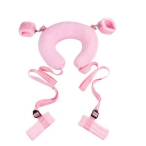 CROSPLAY FETISH BED RESTRAINT ANKEL & HAND CUFFS (PINK)