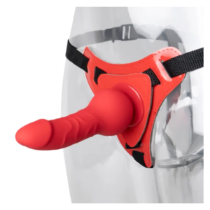 RED WEARABLE STRAP ON DILDO 10 CM INSERTABLE LENGTH