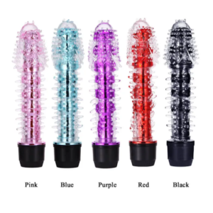 MULTI SPEED VIBRATING DILDO (BLACK) WITH SOFT SPIKES