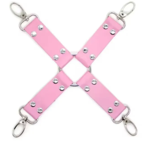 SEX & MISCHIEF ADJUSTABLE CUFFS (CROSS)  (PINK)