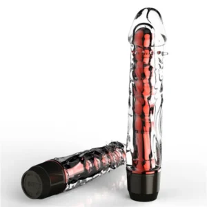 MULTI SPEED VIBRATING DILDO (RED)