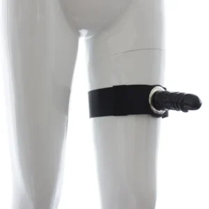 LEG HARNESS WITH BLACK DILDO