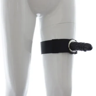 LEG HARNESS WITH BLACK DILDO