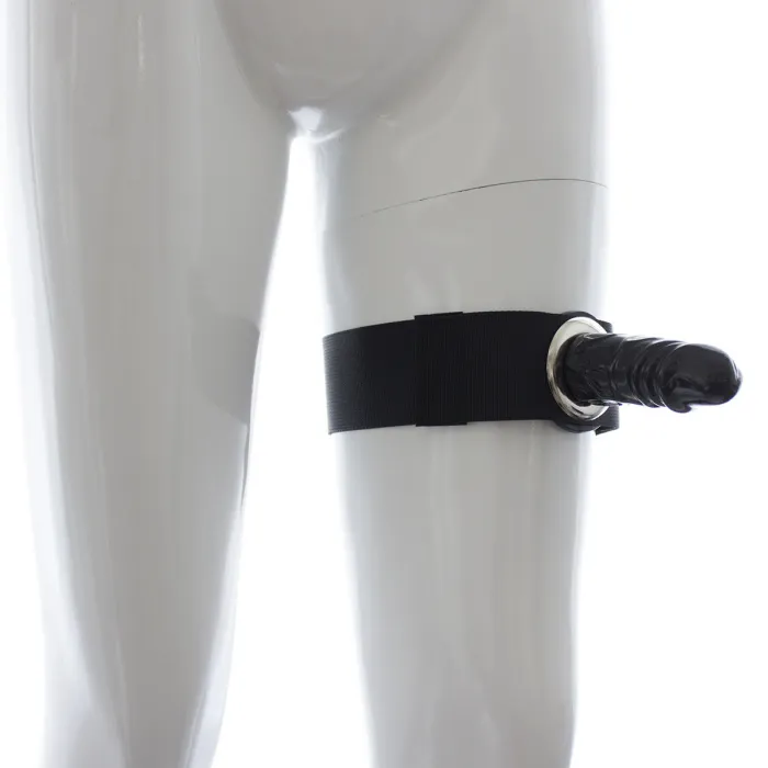 LEG HARNESS WITH BLACK DILDO