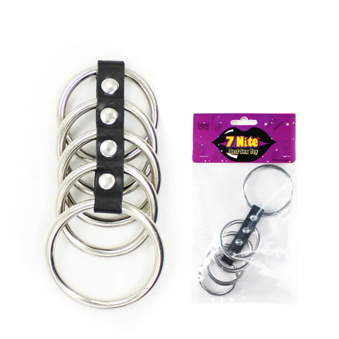MALE CHASTEDY DEVICE 5 RINGS NO LOCK