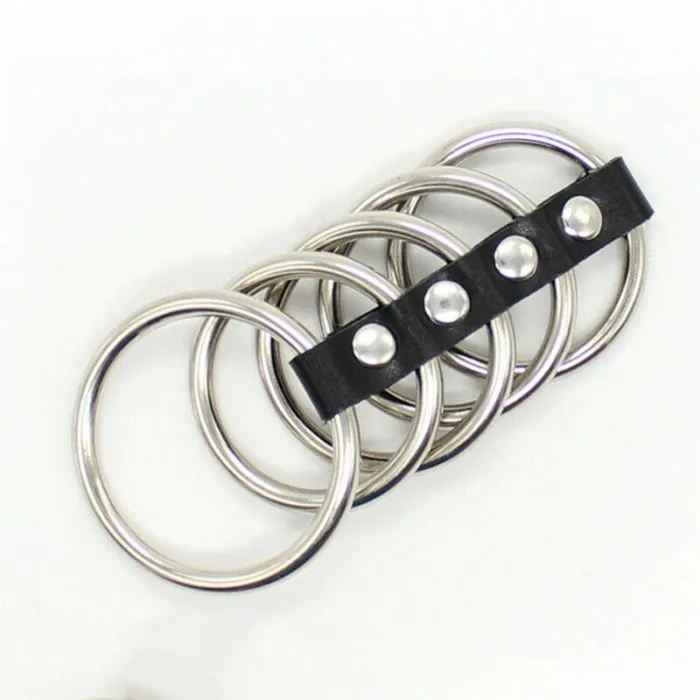 MALE CHASTEDY DEVICE 5 RINGS NO LOCK - Image 2