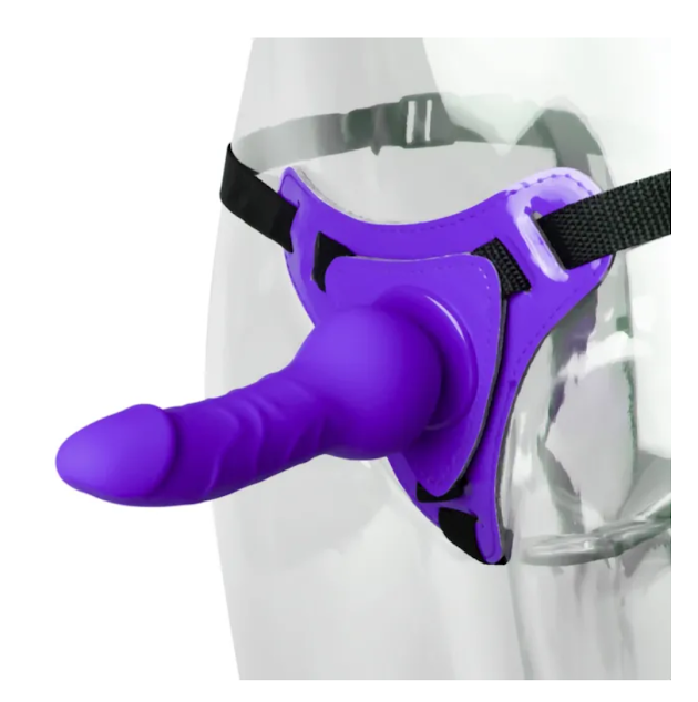 PURPLE WEARABLE STRAP ON DILDO