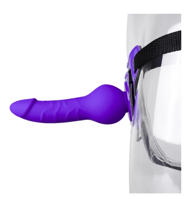 PURPLE WEARABLE STRAP ON DILDO - Image 2