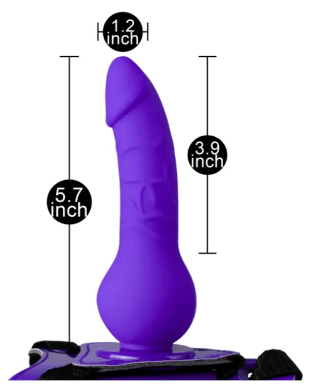 PURPLE WEARABLE STRAP ON DILDO - Image 3