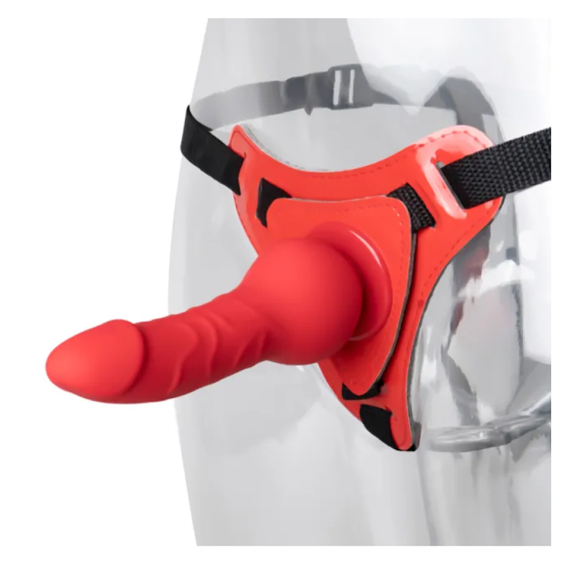 RED WEARABLE STRAP ON DILDO