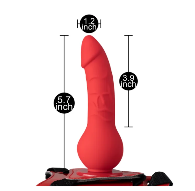 RED WEARABLE STRAP ON DILDO - Image 3