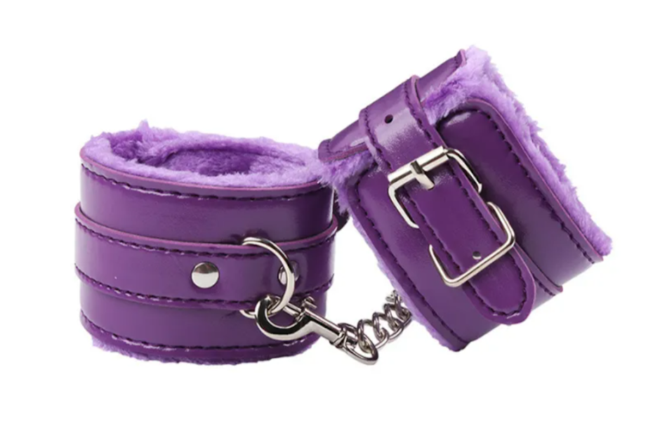 HAND CUFFS LEATHER (PURPLE)