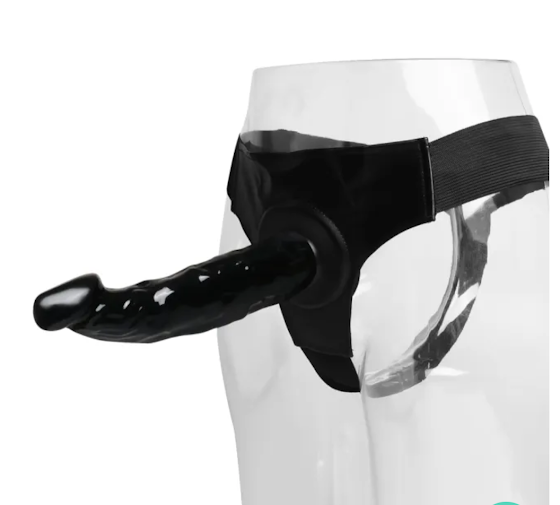 BLACK COLLERD HOLLOW STRAP ON DILDO
