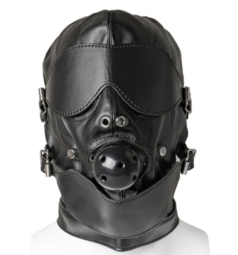LUXURY MASK, HOOD & GAG BALL