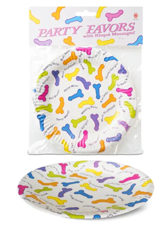 PENIS DECORATED PAPER PLATES