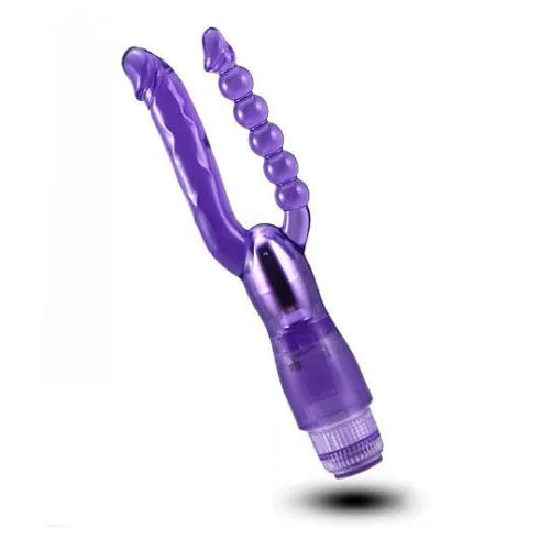 VIBRATING DUAL PENETRATION DOUBLE DILDO ANAL BEADS - Image 2